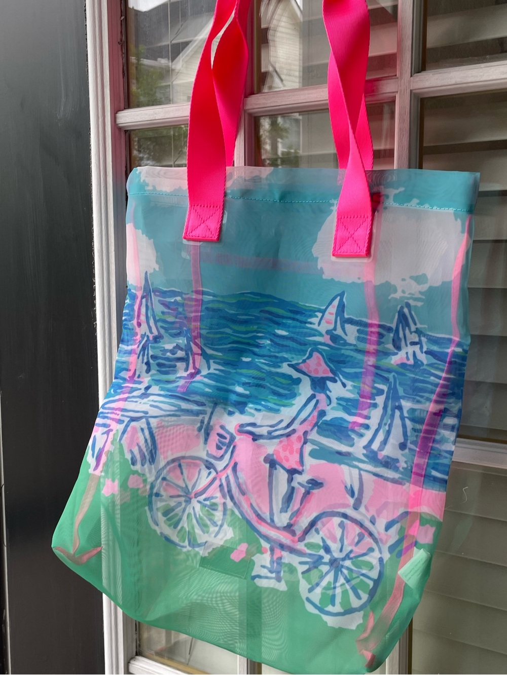 Lilly Pulitzer Let's Go Somewhere Mesh Shopper Tote Bag - Picture 5 of 5